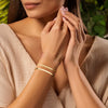 Women's Stackable U Shape Bracelet Adjustable Stainless Steel Gold Tone Geometric Electroplated Fashion Jewelry