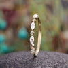 Women's Stacked Ring Copper Zircon Geometric Design