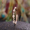 Women's Stacked Ring Copper Zircon Geometric Design