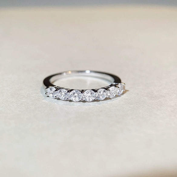 Women's Stacked Ring S925 Sterling Silver Geometric Joker Style With Zircon And High Carbon Diamond Electroplated
