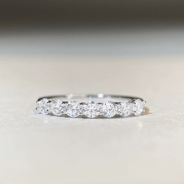 Women's Stacked Ring S925 Sterling Silver Geometric Joker Style With Zircon And High Carbon Diamond Electroplated
