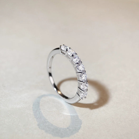 Women's Stacked Ring S925 Sterling Silver Geometric Joker Style With Zircon And High Carbon Diamond Electroplated