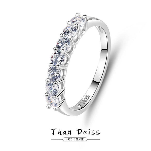 Women's Stacked Ring S925 Sterling Silver Geometric Style With Zircon And High Carbon Diamond