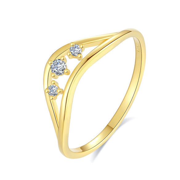 Women's Stacked Row Lace Ring 925 Silver Simple Geometric Electroplated