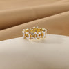 Women's Stacking Ring With Imitation Pearl Copper Animal Zodiac Diamond Studded