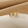 Women's Stacking Ring With Imitation Pearl Copper Animal Zodiac Diamond Studded