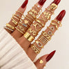 Women's Stacking Style Asymmetrical Fashion Heart Pendant Geometric Ring Set Alloy Electroplating