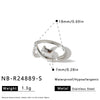 Women's Stainless Steel Adjustable Open Ring With Cat And Dog Motifs Geometric Design And 18K Vacuum Plated Finish