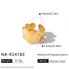 Women's Stainless Steel Adjustable Open Ring With Geometric Shell And Starfish Pattern Vacuum Plated Non Fading Jewelry