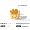 Women's Stainless Steel Adjustable Open Ring With Geometric Shell And Starfish Pattern Vacuum Plated Non Fading Jewelry
