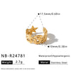 Women's Stainless Steel Adjustable Open Ring With Geometric Shell And Starfish Pattern Vacuum Plated Non Fading Jewelry