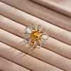 Women's Stainless Steel Adjustable Open Ring With Hollow Flower Geometric Design And Vacuum Plated Non Fading Finish