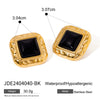 Women's Stainless Steel Agate Geometric Earrings With Electroplating