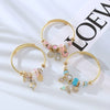 Women's Stainless Steel Alloy Gold Bracelet With Geometric Style Animal Zodiac Pattern And Diamond Design