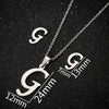Women's Stainless Steel Alphabet Letter Pendant Necklace And Earring Set With Electroplated Finish And Simple Ochain Design