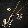 Women's Stainless Steel Alphabet Letter Pendant Necklace And Earring Set With Electroplated Finish And Simple Ochain Design