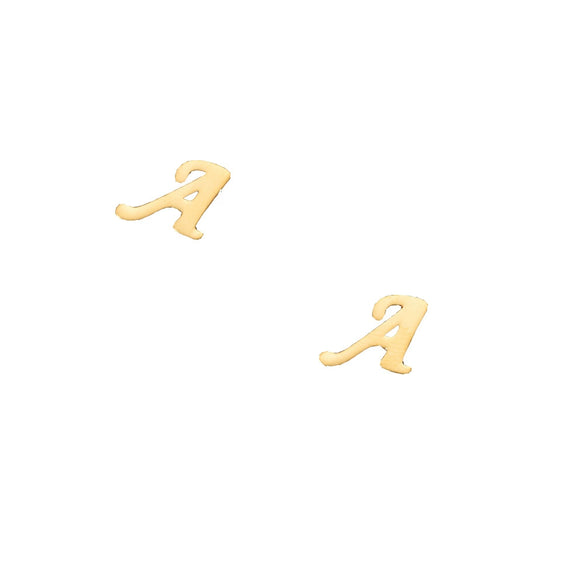 Women's Stainless Steel Alphabet Letter Pendant Necklace And Earring Set With Electroplated Finish And Simple Ochain Design