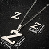 Women's Stainless Steel Alphabet Letter Pendant Necklace And Earring Set With Electroplated Finish And Simple Ochain Design