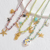 Women's Stainless Steel And Ceramic Tropical Fish Animal Zodiac Electroplated Necklace