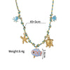 Women's Stainless Steel And Ceramic Tropical Fish Animal Zodiac Electroplated Necklace