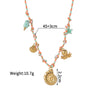 Women's Stainless Steel And Ceramic Tropical Fish Animal Zodiac Electroplated Necklace