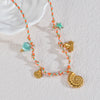 Women's Stainless Steel And Ceramic Tropical Fish Animal Zodiac Electroplated Necklace