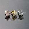 Women's Stainless Steel And Copper Geometric Flower Star Moon Twist Ball Piercing Earrings With Electroplating Treatment
