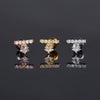 Women's Stainless Steel And Copper Geometric Flower Star Moon Twist Ball Piercing Earrings With Electroplating Treatment