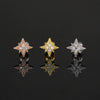 Women's Stainless Steel And Copper Geometric Flower Star Moon Twist Ball Piercing Earrings With Electroplating Treatment