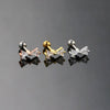 Women's Stainless Steel And Copper Geometric Flower Star Moon Twist Ball Piercing Earrings With Electroplating Treatment