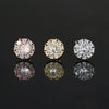 Women's Stainless Steel And Copper Geometric Flower Star Moon Twist Ball Piercing Earrings With Electroplating Treatment