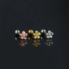 Women's Stainless Steel And Copper Geometric Flower Star Moon Twist Ball Piercing Earrings With Electroplating Treatment
