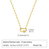 Women's Stainless Steel And Copper Geometric Pendant Necklace With Zircon And Electroplating Process