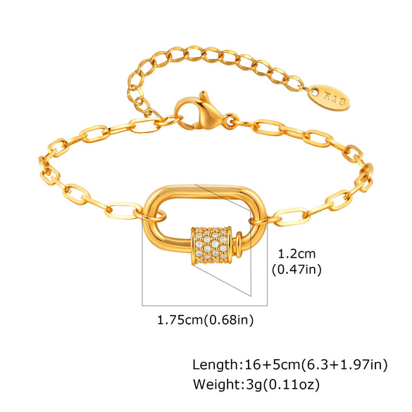 Women's Stainless Steel And Copper Geometric Pendant Necklace With Zircon And Electroplating Process