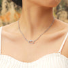 Women's Stainless Steel And Copper Geometric Pendant Necklace With Zircon And Electroplating Process