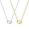 Women's Stainless Steel And Copper Geometric Pendant Necklace With Zircon And Electroplating Process