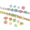 Women's Stainless Steel And Copper Inlaid With Zircon Geometric Letters Numbers Text Electroplating Personality Bracelet