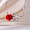Women's Stainless Steel And Copper Light Luxury Necklace With Flower Pattern And Mixed Gemstone Setting Electroplated