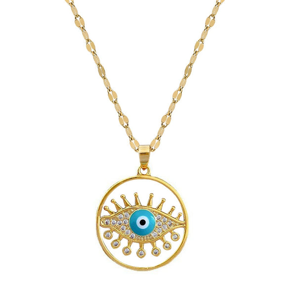 Women's Stainless Steel And Copper Necklace With Geometric Pattern And Electroplating Treatment