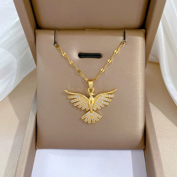 Women's Stainless Steel And Copper Necklace With Geometric Pattern And Electroplating Treatment