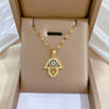 Women's Stainless Steel And Copper Necklace With Geometric Pattern And Electroplating Treatment