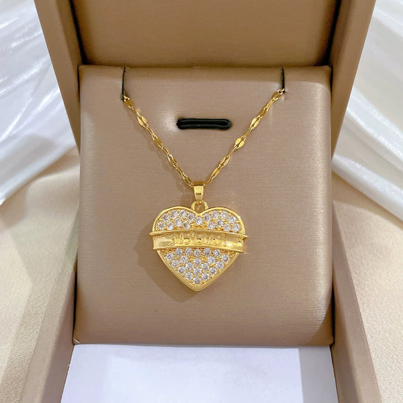 Women's Stainless Steel And Copper Necklace With Geometric Pattern And Electroplating Treatment