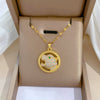 Women's Stainless Steel And Copper Necklace With Geometric Pattern And Electroplating Treatment