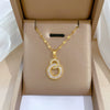 Women's Stainless Steel And Copper Necklace With Geometric Pattern And Electroplating Treatment