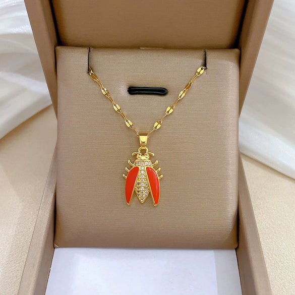 Women's Stainless Steel And Copper Necklace With Geometric Pattern And Electroplating Treatment