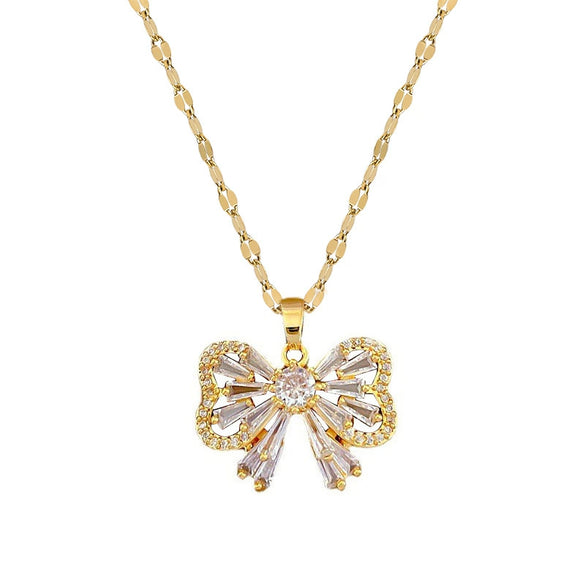 Women's Stainless Steel And Copper Necklace With Geometric Pattern And Electroplating Treatment
