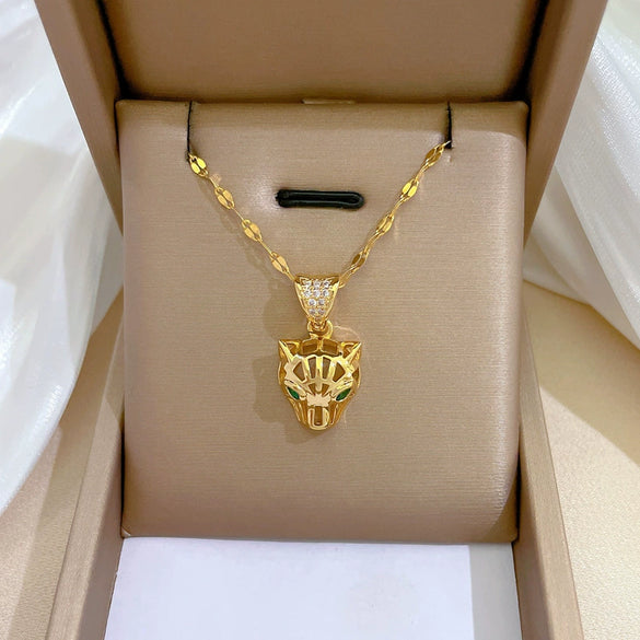 Women's Stainless Steel And Copper Necklace With Geometric Pattern And Electroplating Treatment