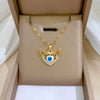Women's Stainless Steel And Copper Necklace With Geometric Pattern And Electroplating Treatment