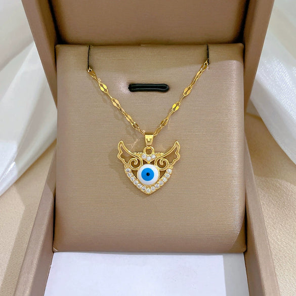 Women's Stainless Steel And Copper Necklace With Geometric Pattern And Electroplating Treatment