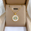 Women's Stainless Steel And Copper Necklace With Geometric Pattern And Electroplating Treatment